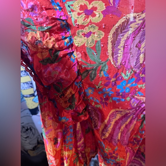 Floral Red Blouse Farm Rio size s? - Picture 10 of 13